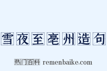 雪夜至亳州造句是什么意思的图片